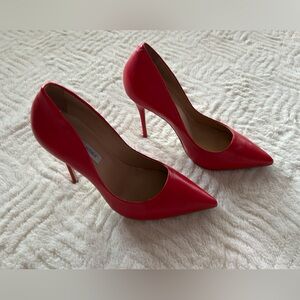 Saks Fifth Avenue Red Leather Stiletto Heels